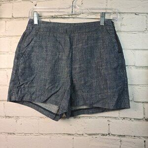 WOMENS LINEN BLEND LEVEL 99 DENIUM COLORED SHORTS SIDE ZIP SIZE 26
